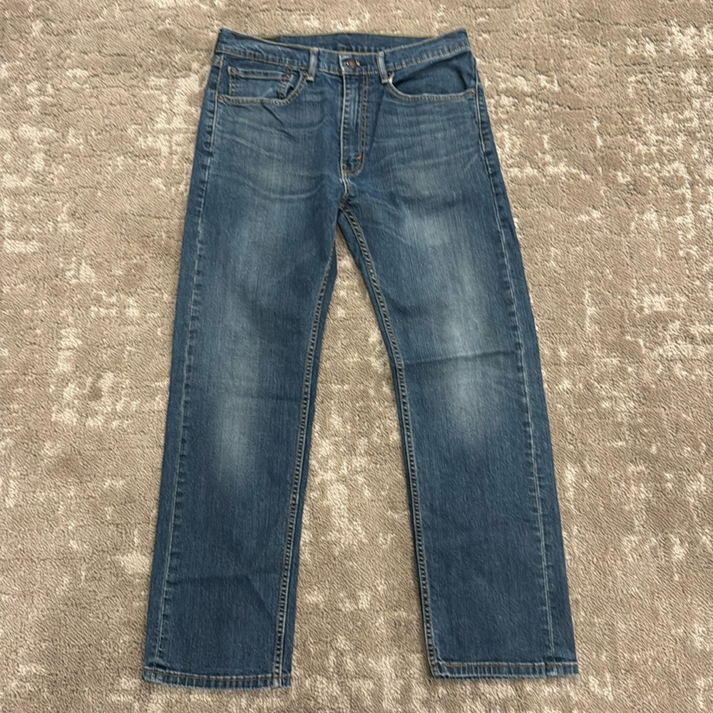 Levi 505 Straus Men's 34 W 30L Medium wash straight jeans